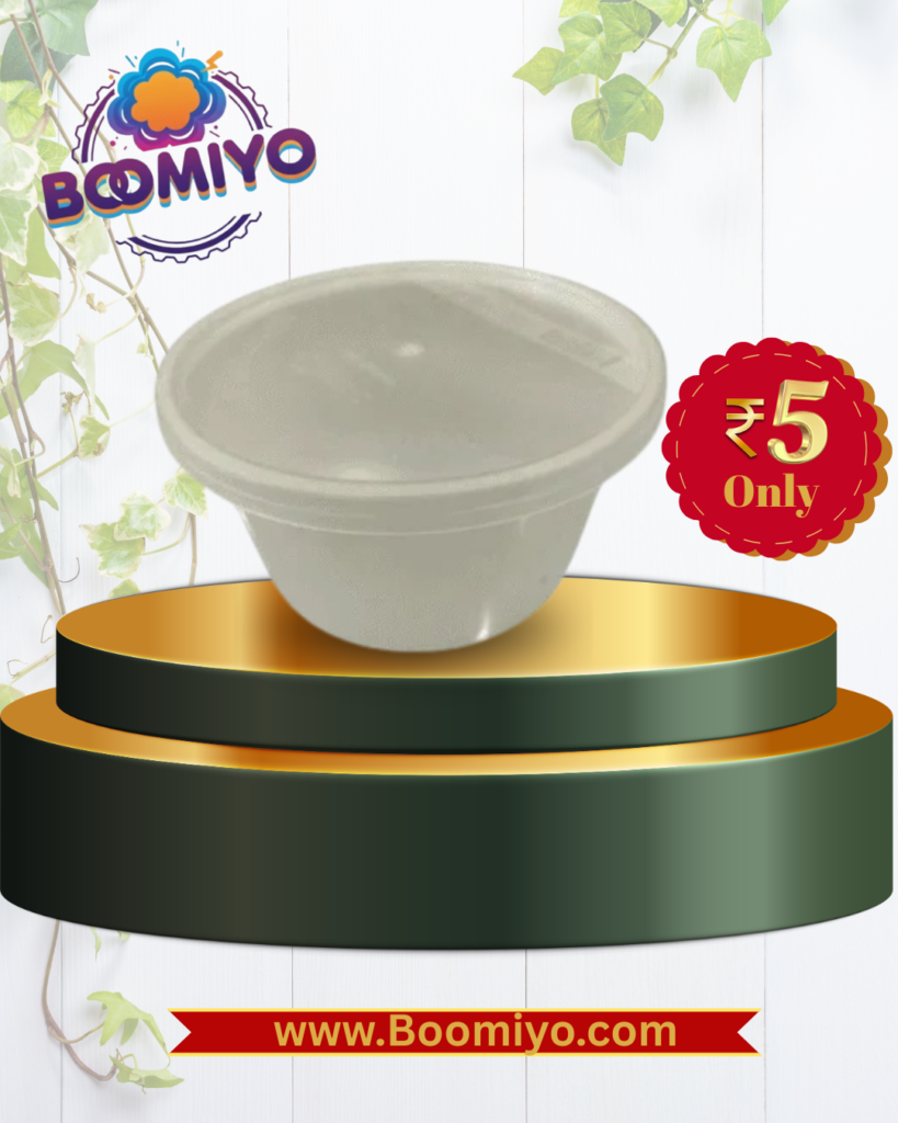Disposable Plastic Bowl with Lid at ₹5 | Budget-Friendly Food Container – Boomiyo.com